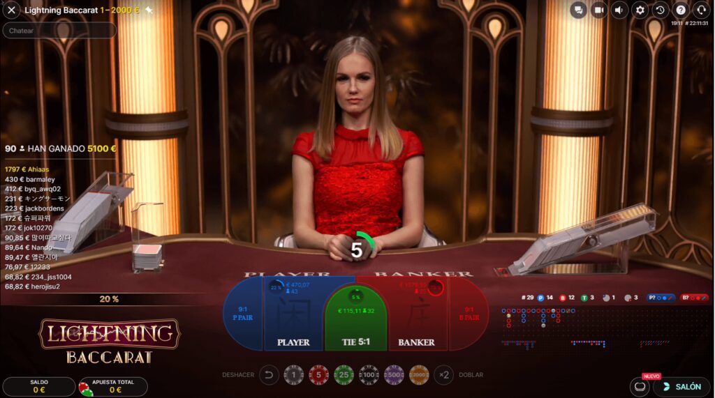 Live Baccarat Lightning Experiencia