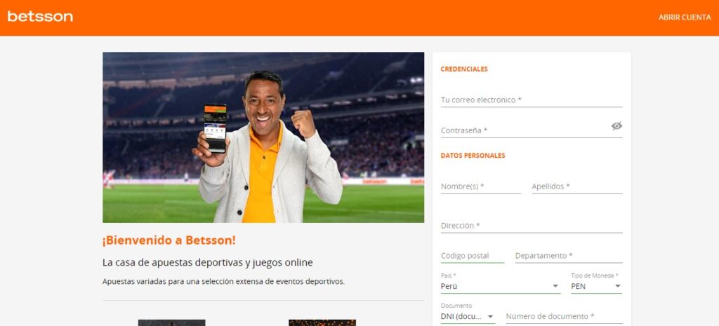 Registrarse en Betsson