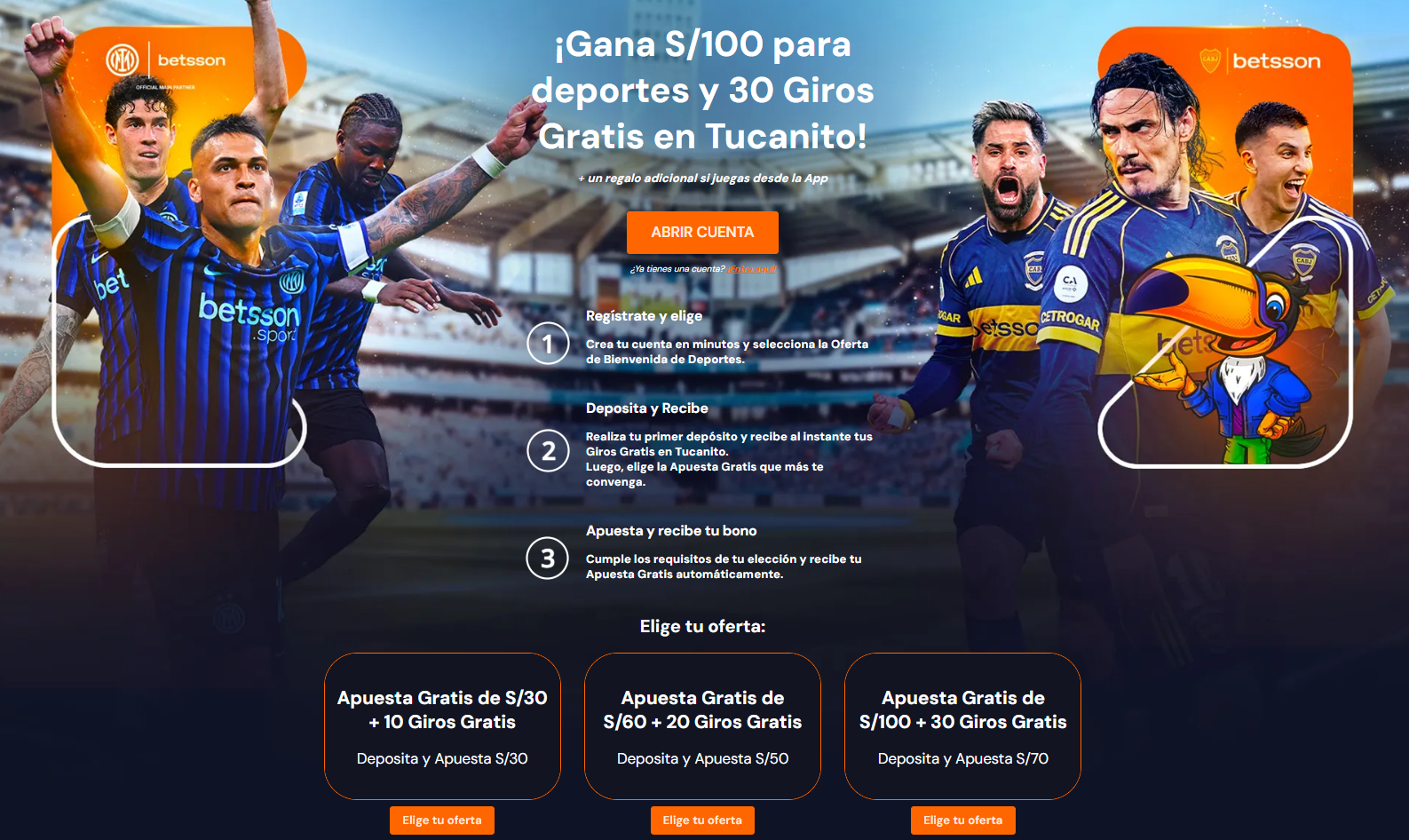 Bono de Bienvenida Deportes Betsson Peru Noviembre 2025